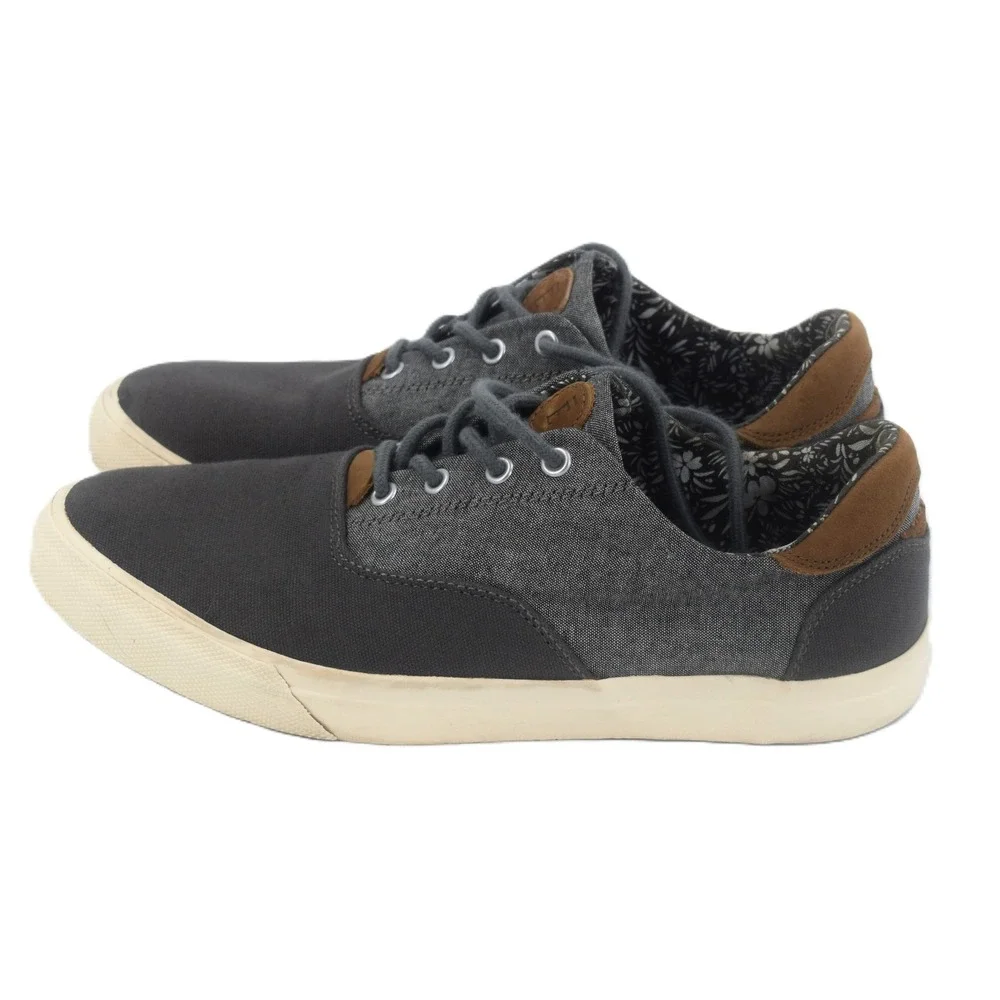 CREVO Mens Size 11‎ Gray Canvas Lace Up Casual Sneakers Shoes